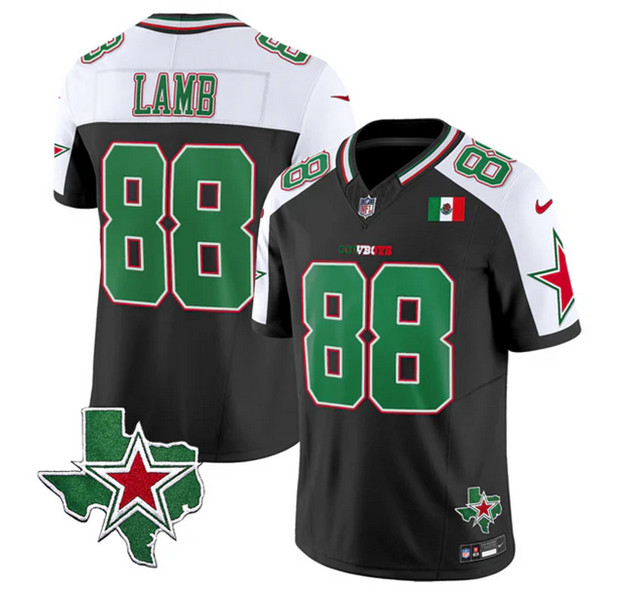 Men's Dallas Cowboys #88 CeeDee Lamb 2024 Mexico Black/White F.U.S.E. Stitched Football Jersey Men's Dallas Cowboys #88 CeeDee Lamb 2024 Mexico Black/White F.U.S.E. Stitched Football Jersey